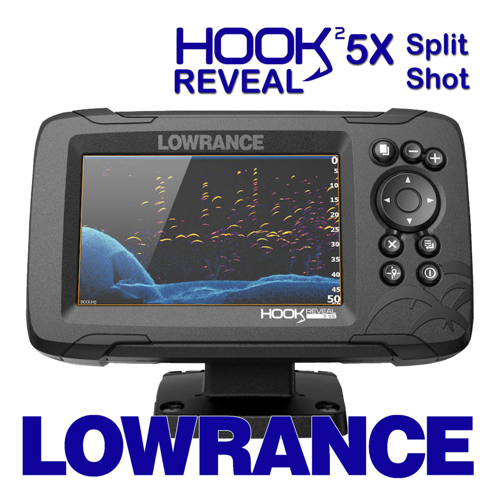 Lowrance Hook REVEAL 5X FISHFINDER Splitshot with CHIRP DownScan & GPS ...