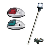 Island 12V LED Stainless Steel Navigation & Removable Anchor Light Kit - Boat Marine Port Starboard Stern  image