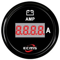 ECMS Digital Ampere Meter -150~150(A) - Black on Black -52MM AMP Gauge Part#: 800-00170 image