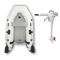 2.3m ISLAND INFLATABLE BOAT + 4HP WOLONG Flowstar ELECTRIC OUTBOARD MOTOR " UNBEATABLE PACKAGE DEAL " 7.6ft Island Air-Deck Boat & Electric Outboard image