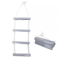 4-Step Boat Boarding Ladder with Twist Rope for Easy Boarding 125cm Long X 30cm Wide Steps image