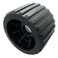BLACK RIBBED WOBBLE ROLLER 4" - 100mm Dia, by 3" - 76mm, Wide & 22mm Bore For Boat Trailers ROL02046 image