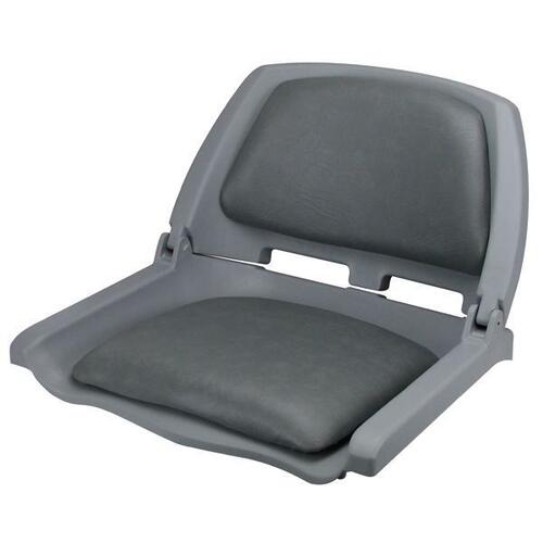 BOAT SEAT GREY ✱ CUSHION ✱ 2 Piece Premium Folding Marine Chair