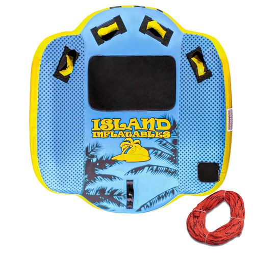 Island Inflatable IT1 Ski Tube + TOW ROPE - Single Rider Wing-Style Water Toy Ski Biscuit Dia 58" / 147cm